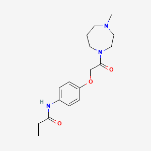 molecular formula C17H25N3O3 B3788682 N-{4-[2-(4-methyl-1,4-diazepan-1-yl)-2-oxoethoxy]phenyl}propanamide 