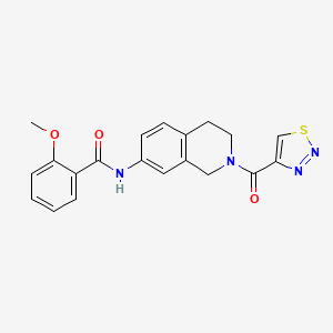 molecular formula C20H18N4O3S B3788688 2-methoxy-N-[2-(1,2,3-thiadiazol-4-ylcarbonyl)-1,2,3,4-tetrahydro-7-isoquinolinyl]benzamide 