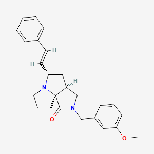 molecular formula C25H28N2O2 B3788701 (3aS*,5S*,9aS*)-2-(3-methoxybenzyl)-5-[(E)-2-phenylvinyl]hexahydro-7H-pyrrolo[3,4-g]pyrrolizin-1(2H)-one 