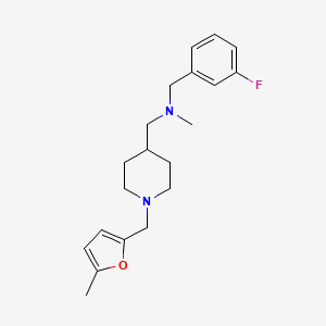 molecular formula C20H27FN2O B3788707 (3-fluorobenzyl)methyl({1-[(5-methyl-2-furyl)methyl]-4-piperidinyl}methyl)amine 