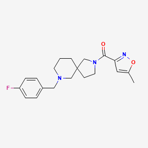 molecular formula C20H24FN3O2 B3788724 [9-[(4-Fluorophenyl)methyl]-2,9-diazaspiro[4.5]decan-2-yl]-(5-methyl-1,2-oxazol-3-yl)methanone 