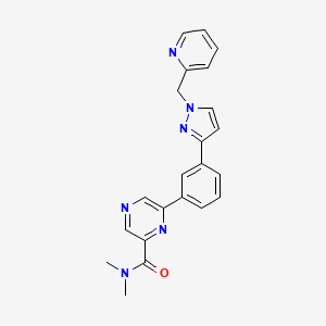 N,N-dimethyl-6-[3-[1-(pyridin-2-ylmethyl)pyrazol-3-yl]phenyl]pyrazine-2-carboxamide