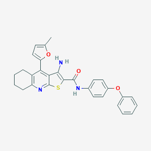 3-amino-4-(5-methylfuran-2-yl)-N-(4-phenoxyphenyl)-5,6,7,8-tetrahydrothieno[2,3-b]quinoline-2-carboxamide