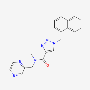 molecular formula C20H18N6O B3788741 N-methyl-1-(1-naphthylmethyl)-N-(2-pyrazinylmethyl)-1H-1,2,3-triazole-4-carboxamide 