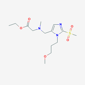 molecular formula C14H25N3O5S B3788751 ethyl N-{[1-(3-methoxypropyl)-2-(methylsulfonyl)-1H-imidazol-5-yl]methyl}-N-methylglycinate 