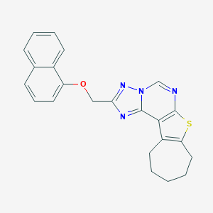 molecular formula C23H20N4OS B378876 1-naphthyl 9,10,11,12-tetrahydro-8H-cyclohepta[4,5]thieno[3,2-e][1,2,4]triazolo[1,5-c]pyrimidin-2-ylmethyl ether 