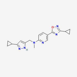 5-(3-cyclopropyl-1,2,4-oxadiazol-5-yl)-N-[(3-cyclopropyl-1H-pyrazol-5-yl)methyl]-N-methylpyridin-2-amine