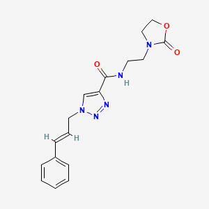 molecular formula C17H19N5O3 B3788769 N-[2-(2-oxo-1,3-oxazolidin-3-yl)ethyl]-1-[(2E)-3-phenyl-2-propen-1-yl]-1H-1,2,3-triazole-4-carboxamide 