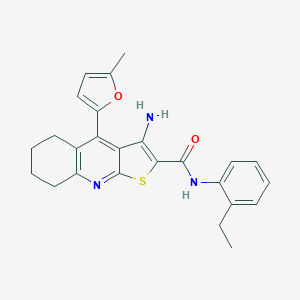 molecular formula C25H25N3O2S B378877 3-amino-N-(2-ethylphenyl)-4-(5-methylfuran-2-yl)-5,6,7,8-tetrahydrothieno[2,3-b]quinoline-2-carboxamide 