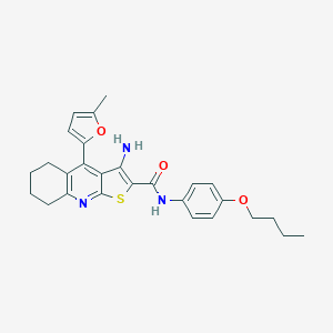 molecular formula C27H29N3O3S B378880 3-amino-N-(4-butoxyphenyl)-4-(5-methylfuran-2-yl)-5,6,7,8-tetrahydrothieno[2,3-b]quinoline-2-carboxamide 