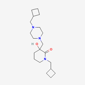 molecular formula C20H35N3O2 B3788817 1-(cyclobutylmethyl)-3-{[4-(cyclobutylmethyl)-1-piperazinyl]methyl}-3-hydroxy-2-piperidinone 