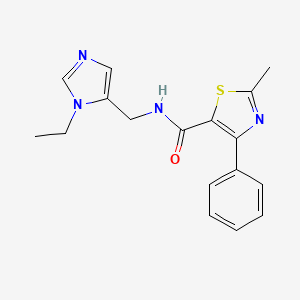 molecular formula C17H18N4OS B3788831 N-[(1-ethyl-1H-imidazol-5-yl)methyl]-2-methyl-4-phenyl-1,3-thiazole-5-carboxamide 