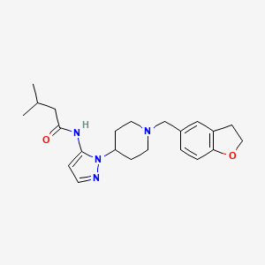 N-{1-[1-(2,3-dihydro-1-benzofuran-5-ylmethyl)-4-piperidinyl]-1H-pyrazol-5-yl}-3-methylbutanamide