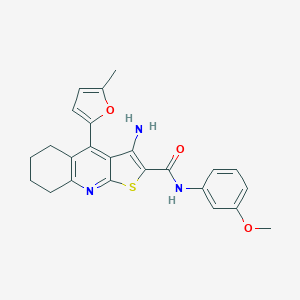 3-amino-N-(3-methoxyphenyl)-4-(5-methylfuran-2-yl)-5,6,7,8-tetrahydrothieno[2,3-b]quinoline-2-carboxamide