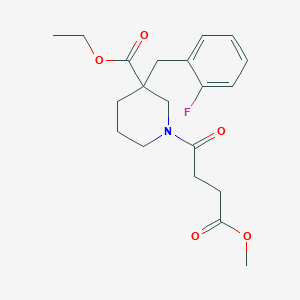 molecular formula C20H26FNO5 B3788861 ethyl 3-(2-fluorobenzyl)-1-(4-methoxy-4-oxobutanoyl)-3-piperidinecarboxylate 