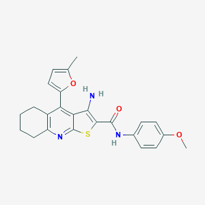 molecular formula C24H23N3O3S B378887 3-amino-N-(4-methoxyphenyl)-4-(5-methylfuran-2-yl)-5,6,7,8-tetrahydrothieno[2,3-b]quinoline-2-carboxamide CAS No. 361154-16-7