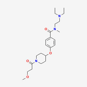 molecular formula C23H37N3O4 B3788904 N-[2-(diethylamino)ethyl]-4-{[1-(3-methoxypropanoyl)-4-piperidinyl]oxy}-N-methylbenzamide 