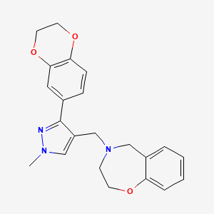 molecular formula C22H23N3O3 B3788914 4-[[3-(2,3-dihydro-1,4-benzodioxin-6-yl)-1-methylpyrazol-4-yl]methyl]-3,5-dihydro-2H-1,4-benzoxazepine 