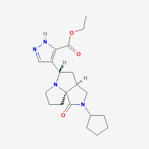 molecular formula C20H28N4O3 B3788928 ethyl 4-[(3aS*,5S*,9aS*)-2-cyclopentyl-1-oxooctahydro-7H-pyrrolo[3,4-g]pyrrolizin-5-yl]-1H-pyrazole-3-carboxylate 