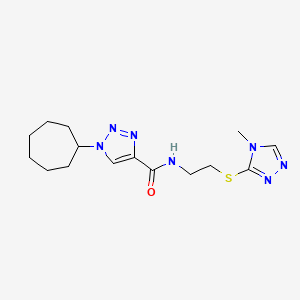 1-cycloheptyl-N-[2-[(4-methyl-1,2,4-triazol-3-yl)sulfanyl]ethyl]triazole-4-carboxamide