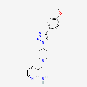 3-({4-[4-(4-methoxyphenyl)-1H-1,2,3-triazol-1-yl]-1-piperidinyl}methyl)-2-pyridinamine bis(trifluoroacetate)