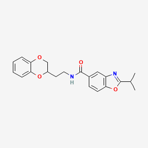 molecular formula C21H22N2O4 B3788954 N-[2-(2,3-dihydro-1,4-benzodioxin-3-yl)ethyl]-2-propan-2-yl-1,3-benzoxazole-5-carboxamide 