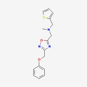 molecular formula C16H17N3O2S B3788955 N-methyl-1-[3-(phenoxymethyl)-1,2,4-oxadiazol-5-yl]-N-(2-thienylmethyl)methanamine 