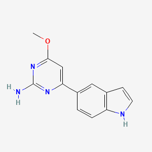 molecular formula C13H12N4O B3788970 4-(1H-indol-5-yl)-6-methoxypyrimidin-2-amine 