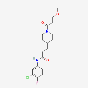 molecular formula C18H24ClFN2O3 B3788981 N-(3-chloro-4-fluorophenyl)-3-[1-(3-methoxypropanoyl)-4-piperidinyl]propanamide 