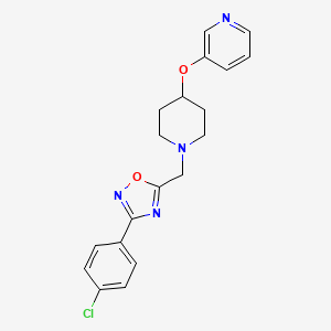 molecular formula C19H19ClN4O2 B3788983 3-[(1-{[3-(4-chlorophenyl)-1,2,4-oxadiazol-5-yl]methyl}-4-piperidinyl)oxy]pyridine 