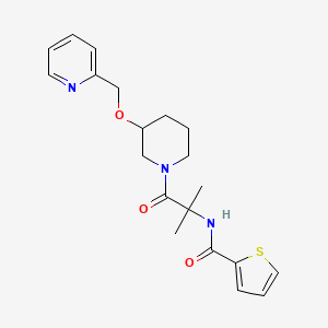 N-{1,1-dimethyl-2-oxo-2-[3-(pyridin-2-ylmethoxy)piperidin-1-yl]ethyl}thiophene-2-carboxamide