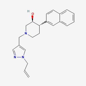 molecular formula C22H25N3O B3789017 (3S*,4S*)-1-[(1-allyl-1H-pyrazol-4-yl)methyl]-4-(2-naphthyl)piperidin-3-ol 