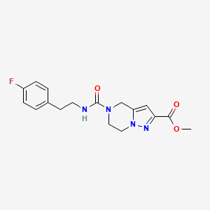 molecular formula C17H19FN4O3 B3789026 methyl 5-({[2-(4-fluorophenyl)ethyl]amino}carbonyl)-4,5,6,7-tetrahydropyrazolo[1,5-a]pyrazine-2-carboxylate 