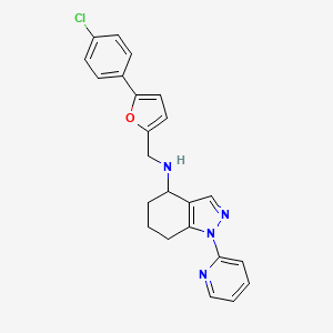 N-{[5-(4-chlorophenyl)-2-furyl]methyl}-1-(2-pyridinyl)-4,5,6,7-tetrahydro-1H-indazol-4-amine