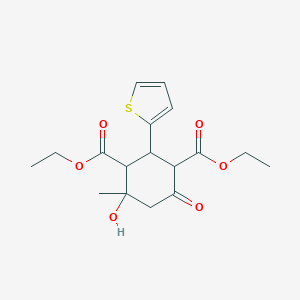 molecular formula C17H22O6S B378904 4-Hydroxy-4-méthyl-6-oxo-2-(2-thiényl)-1,3-cyclohexanedicarboxylate de diéthyle CAS No. 859795-16-7