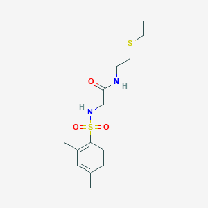 2-{[(2,4-dimethylphenyl)sulfonyl]amino}-N-[2-(ethylthio)ethyl]acetamide