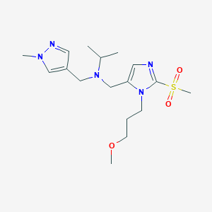 N-[[3-(3-methoxypropyl)-2-methylsulfonylimidazol-4-yl]methyl]-N-[(1-methylpyrazol-4-yl)methyl]propan-2-amine