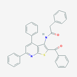 molecular formula C34H24N2O2S B378906 N-(2-benzoyl-4,6-diphenylthieno[2,3-b]pyridin-3-yl)-2-phenylacetamide 