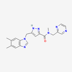 5-[(5,6-dimethylbenzimidazol-1-yl)methyl]-N-methyl-N-(pyrazin-2-ylmethyl)-1H-pyrazole-3-carboxamide