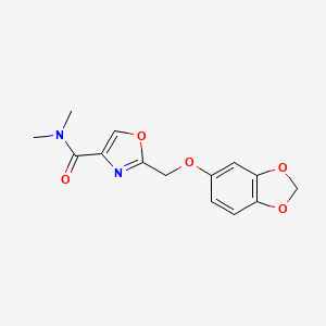 molecular formula C14H14N2O5 B3789091 2-[(1,3-benzodioxol-5-yloxy)methyl]-N,N-dimethyl-1,3-oxazole-4-carboxamide 