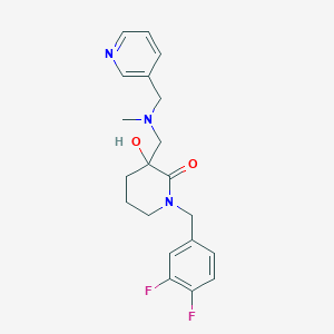 molecular formula C20H23F2N3O2 B3789126 1-(3,4-difluorobenzyl)-3-hydroxy-3-{[methyl(3-pyridinylmethyl)amino]methyl}-2-piperidinone 