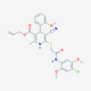 Allyl 6-{[2-(4-chloro-2,5-dimethoxyanilino)-2-oxoethyl]sulfanyl}-5-cyano-4-(2-methoxyphenyl)-2-methyl-1,4-dihydropyridine-3-carboxylate