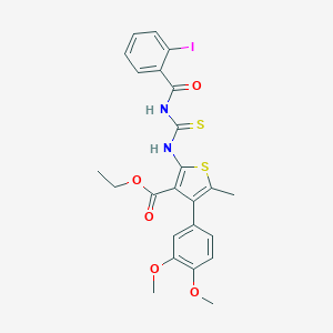 Ethyl 4-(3,4-dimethoxyphenyl)-2-({[(2-iodophenyl)carbonyl]carbamothioyl}amino)-5-methylthiophene-3-carboxylate