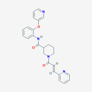 N-[2-(3-pyridinyloxy)phenyl]-1-[(2E)-3-(2-pyridinyl)-2-propenoyl]-3-piperidinecarboxamide