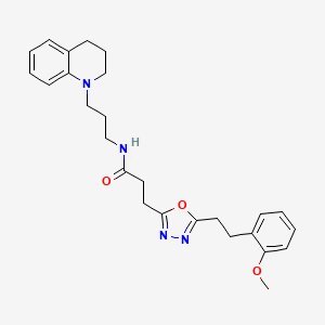 N-[3-(3,4-dihydro-2H-quinolin-1-yl)propyl]-3-[5-[2-(2-methoxyphenyl)ethyl]-1,3,4-oxadiazol-2-yl]propanamide