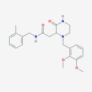 2-[1-(2,3-dimethoxybenzyl)-3-oxo-2-piperazinyl]-N-(2-methylbenzyl)acetamide