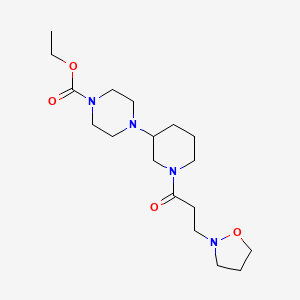 Ethyl 4-[1-[3-(1,2-oxazolidin-2-yl)propanoyl]piperidin-3-yl]piperazine-1-carboxylate