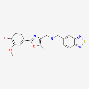 molecular formula C20H19FN4O2S B3789215 1-(2,1,3-benzothiadiazol-5-yl)-N-[[2-(4-fluoro-3-methoxyphenyl)-5-methyl-1,3-oxazol-4-yl]methyl]-N-methylmethanamine 