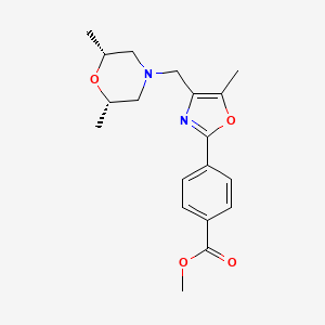 methyl 4-(4-{[(2R*,6S*)-2,6-dimethyl-4-morpholinyl]methyl}-5-methyl-1,3-oxazol-2-yl)benzoate