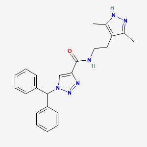 molecular formula C23H24N6O B3789228 1-benzhydryl-N-[2-(3,5-dimethyl-1H-pyrazol-4-yl)ethyl]triazole-4-carboxamide 